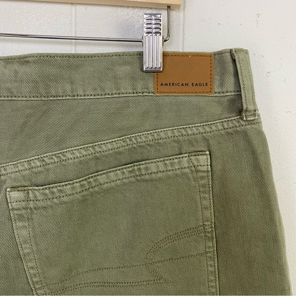 American Eagle High-rise Festival Midi Shorts Button Fly Raw Hem Green Size 18 - Picture 7 of 11